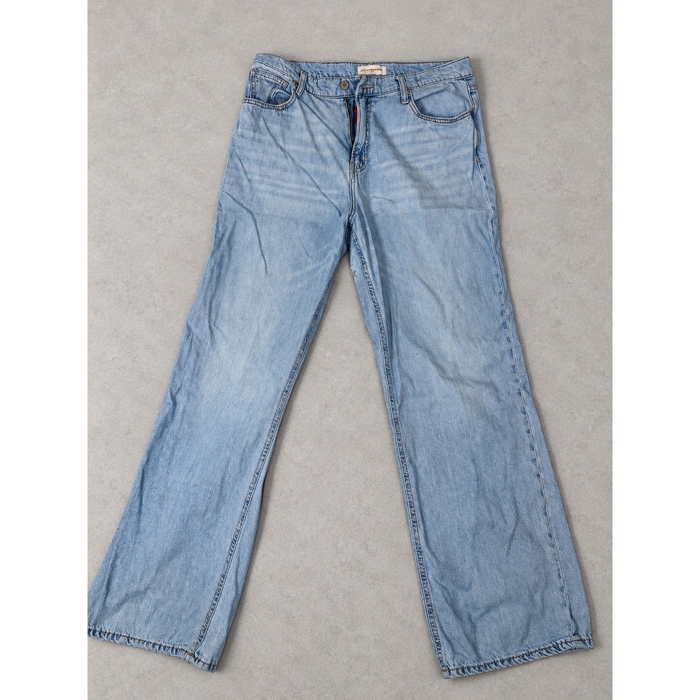 Lucky Brand Jeans Womens 12/31 R Wide Leg Relaxed Light Wash Denim Blue 31x30